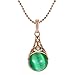 Snowman Lee Teardrop In The Eyes Of Agate 18k Rose Gold Plated Pendant Necklace (green)