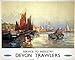 Your Space UK Devon (6) Trawlers Seaside Style Wooden Wall Hanging Or Mounted & Framed Print - Framed Print 32cm X 44cm