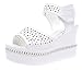 Lesrance Women's Ladies Ankle Strappy Platform Sandals Color White Size 8