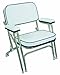 Wise Folding Deck Chair with Aluminum Frame, White/Navy