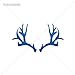 Decal Deer Horns Car window jet ski england proud spotty fallow (30 X 16,7 Inches) Blue Dark