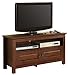 Walker Edison 44-Inch Wood TV Console, Traditional Brown