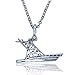 Offshore Fishing Boat Pendant Crafted in Sterling Silver with an 18 Inch Sterling Silver Rolo Chain