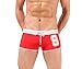 Linemoon Men's Solid Words 9 Boxer Swimming Trunks Red 29-30 Inches