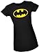 Batman Classic Logo Crop Sleeve Fitted Juniors T-Shirt, Small