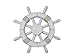 Handcrafted Nautical Decor Rustic White Ship Wheel, 12