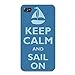 Pang®|Apple Iphone Custom Case 4 4s White Plastic Snap on - Keep Calm and Sail On Sailboat SALE In W-Pang