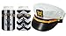 Captain Cap Yacht Hat Funny Beer Coolie Captain and First Mate Chevron Can Coolie Bundle Navy Stripe