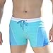 Linemoon Men's Colorful Swimming Trunks Fashion Boxer Brief Blue 29-30 Inches