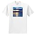ts_214469 Florene - Boats And Sunsets - Print of Lone Sailboat Under Blue Yellow Skies - T-Shirts