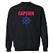 Pirates & Anchors - Captain (With Ships Wheel) - Adult Crewneck Sweatshirt (Black, XL)