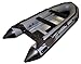 Seamax New Style Ocean380 Gray 12.5ft Inflatable Boat with Aluminum Floor, Heavy Duty Design, Pontoon Diameter 17.5