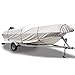 Budge 600 Denier Boat Cover fits Low Profile Flat Front / Skiff / Deck Boats B-611-X7 (23' - 24' Long, Gray)