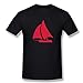 Men's Sailboat Design O-Neck Tee Shirt By DINGDING