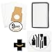 27 Replacement Kenmore 11634612300 Vacuum Bags & 1 HEPA Filter with 7-Piece Micro Vacuum Attachment Kit - Compatible Kenmore 50688, 50690, Type O, Type U & 86889, EF-1 Filter