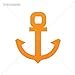 Vinyl Stickers Decal Anchor For Helmet waterproof tugboat ocean steel outline (10 X 8,78 Inches) Orange