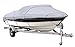 Budge 1200 Denier Boat Cover fits Low Profile Flat Front / Skiff / Deck Boats B-1211-X6 (20' - 22' Long, Gray)