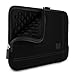 SumacLife Padded Sleeve PRO Microsuede Quilted Cover JET BLACK for Apple iPad Air 2 / iPad Air Retina Display / iPad 4 , 3 , 2 & 1