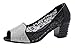 Lesrance Women's Ladies Peep Toe Hollow Thick Heel Shoe Color Black Size 7.5