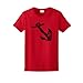 Vintage Nautical Anchor Ladies T-Shirt XL Red