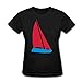 Cute Sailboat Sport Player Tees Designed For Lady Black