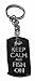 Keep Calm & Fish On Fisherman Bass Fish - Metal Ring Key Chain Keychain