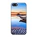 For Iphone 5/5s Fashion Design Pontoon Boats On The Beach At Sunset Case