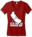 Wakeboarding Wakeboarder Gift Time to Wake Up Juniors Vneck Large ClRed
