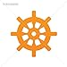 Decal Boat Steering Wheel Car window jet ski history cruising tug collection (8 X 8 Inches) Orange