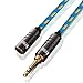 FRiEQ FR-CMF2 Gold Plated 3.5mm Male to Female Auxiliary Stereo Audio Cable for Apple iPad, iPhone, iPod, Samsung Galaxy, Android & MP3 Players, Light Blue/Yellow, 4 Feet