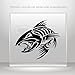 Sticker Decal Angry Fishbone Figure Tablet Laptops Weatherproof Sports Black (10 X 8.8 In)