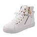 iMaySon Womens Skull Canvas Lace-up Zipper Increat Confortable Sports Shoes(7 B(M) US, White)