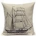 Linen Sailing Yacht Anchor Map Pillow Case Home Decor Cushion Cover/2