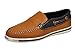 T&Mates Men's Mesh Suede Leather Breathable Summer Slip-On Loafers Boat Shoes(9 D(M)US, Light brown)