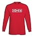 ShirtLoco Men's Eat Sleep Fish Long Sleeve T-Shirt, Deep Red Extra Large