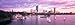 Walls 360 Peel & Stick City Skyline Wall Murals Boston at Dusk with Sailboats (36 in x 12 in)