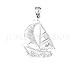 Necklace Obsession's 14K White Gold 38mm Sailboat Pendant Necklace