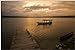 Photographic Print of LA-4529 Guatemala - Flores Lake a pontoon at sunset
