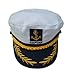eYourlife2012 Adult Yacht Boat Ship Captain Costume Navy Marine Admiral Hat Cap (White)