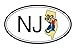 New Jersey State Flag Oval Vinyl Sticker - Car Window Bumper Laptop - SELECT SIZE