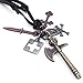 Modern Fantasy the Vikings Pirate Skull Axe and Sword Shaped Crucifix Vintage Pendant Necklace