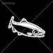 Sticker Salmon durable Boat Lake cold sockeye very (9 X 5,12 Inches) Vinyl color White