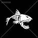 Sticker Skeleton Fish Bones Truck Motorcycle Helmet durable Boat Shark scraps fishing moronidae (9 X 6,62 Inches) Vinyl color White