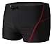 Linemoon Men's Solid Lines Fashion Boxer Swimming Brief Black 30-32 Inches