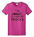 My Husband Still Plays with Trucks, Tractor Trailer Ladies T-Shirt Large Heliconia