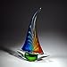 Badash Murano Style Art Glass, 12-inch Glass Sailboat, Deco4Sale