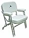 Wise Marlin Logo Folding Deck Chair with Aluminum Frame, White