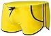 Linemoon Men's Solid Boxer Swimming Briefs With Tie Front Yellow 30-32 Inches