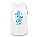 JIALE Men's Keep Calm And Sail On Tank Small White