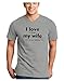 TooLoud I Love My Wife - Fishing Adult V-Neck T-shirt - HeatherGray - Large